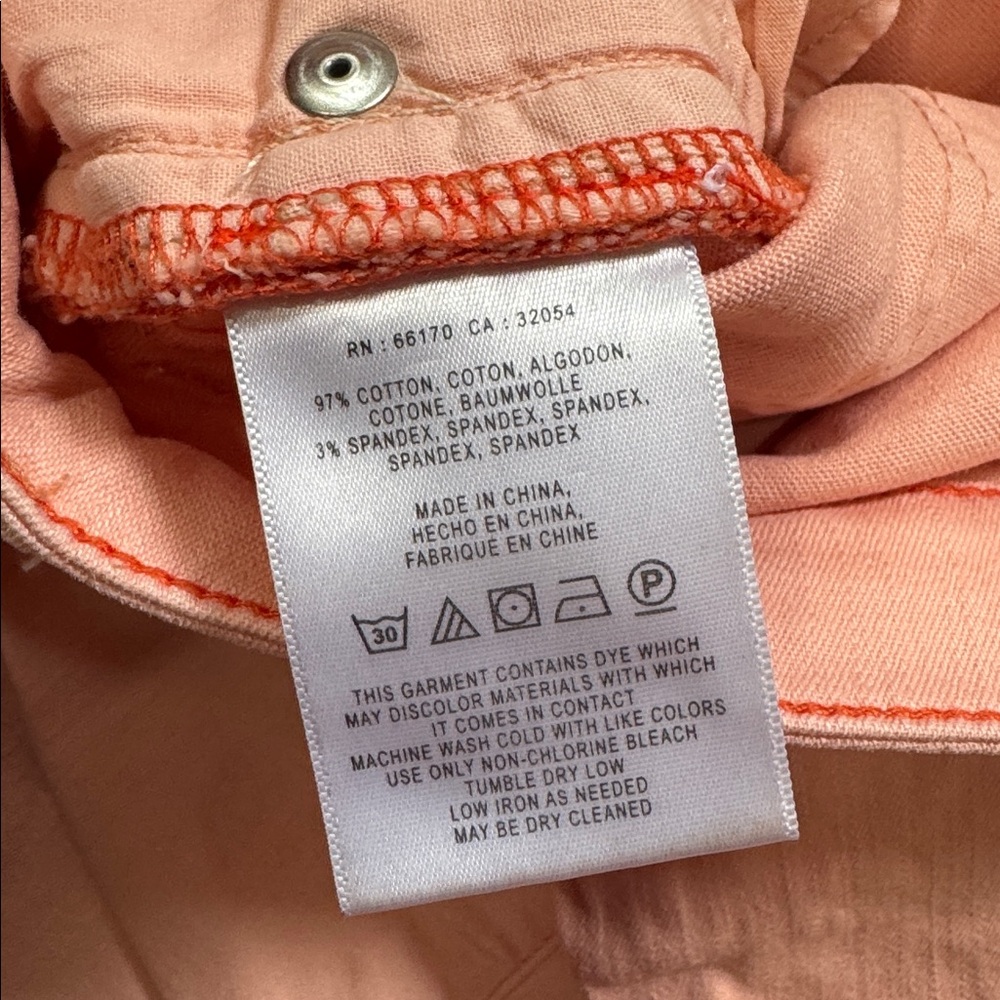 Pilcro and the Letterpress Light Pink Orange Crop Jeans Anthropologie size 27 - Picture 4 of 12